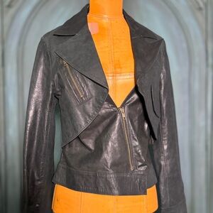 100% Leather Moto Black Jacket